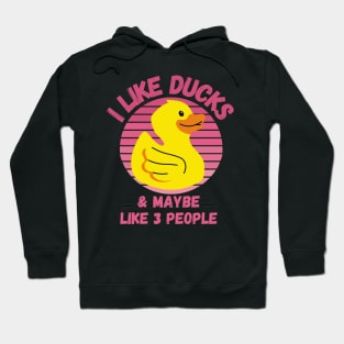 I Like Ducks and Maybe Like 3 People Funny Duck Lovers Design Hoodie